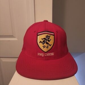 Play Cloths red hat Team Baseball Style Red and Gold Vintage Adjustable back Hat